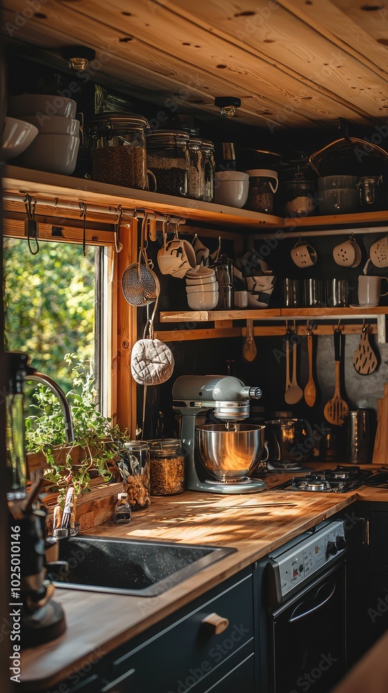 Cozy Tiny House Kitchen with Natural Light Cozy Tiny House Kitchen with Natural Light