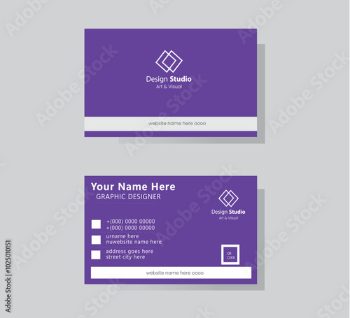 Double sided creative business card vector design template. Business card for business and personal use, business card.