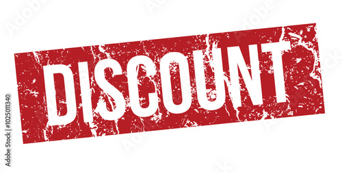 discount - red rubber stamp with grunge effect