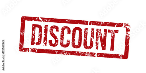 discount - red rubber stamp with grunge effect
