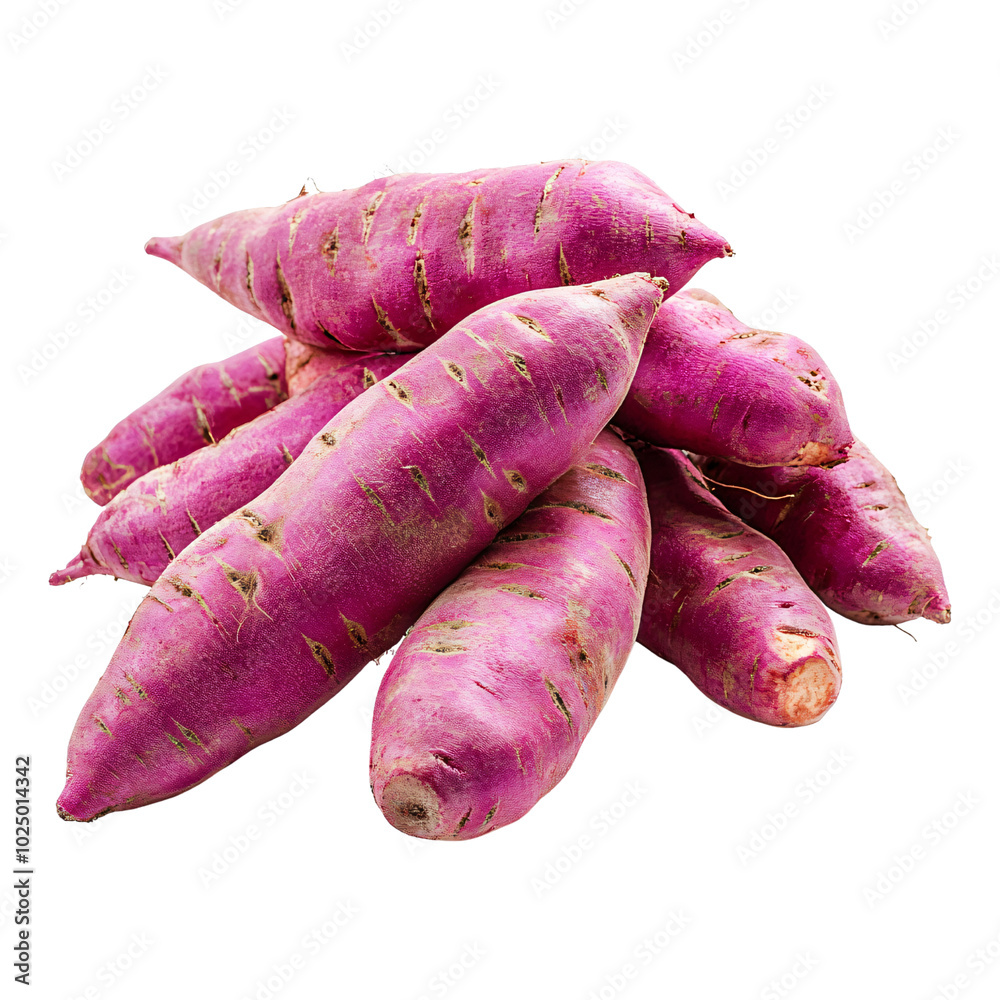 Heap pile whole purple sweet potato isolated on transparent background Heap pile whole purple sweet potato isolated on transparent background
