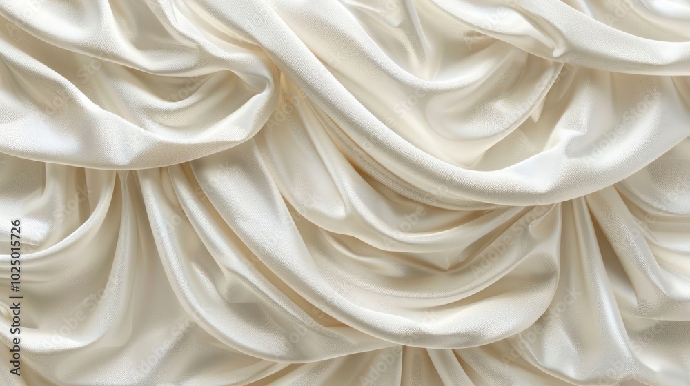 Obraz premium Smooth, white fabric with soft, flowing folds and gentle curves.