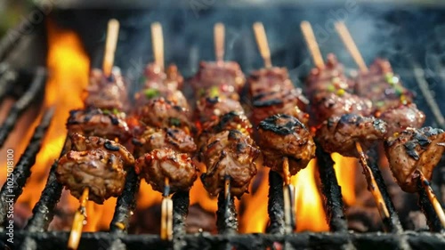 shish kebab on the grill