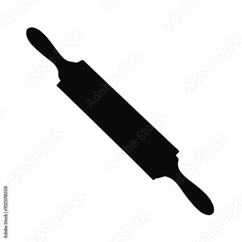 A black silhouette of a rolling pin 