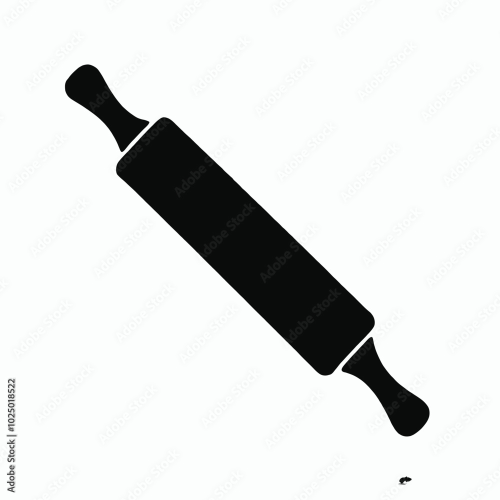 A black silhouette of a rolling pin A black silhouette of a rolling pin