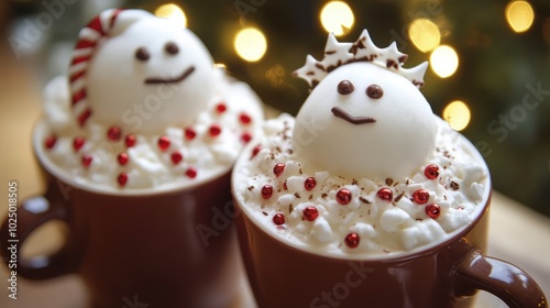 Christmas hot chocolate. AI generated illustration.