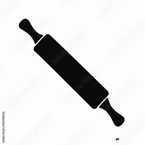 A black silhouette of a rolling pin 