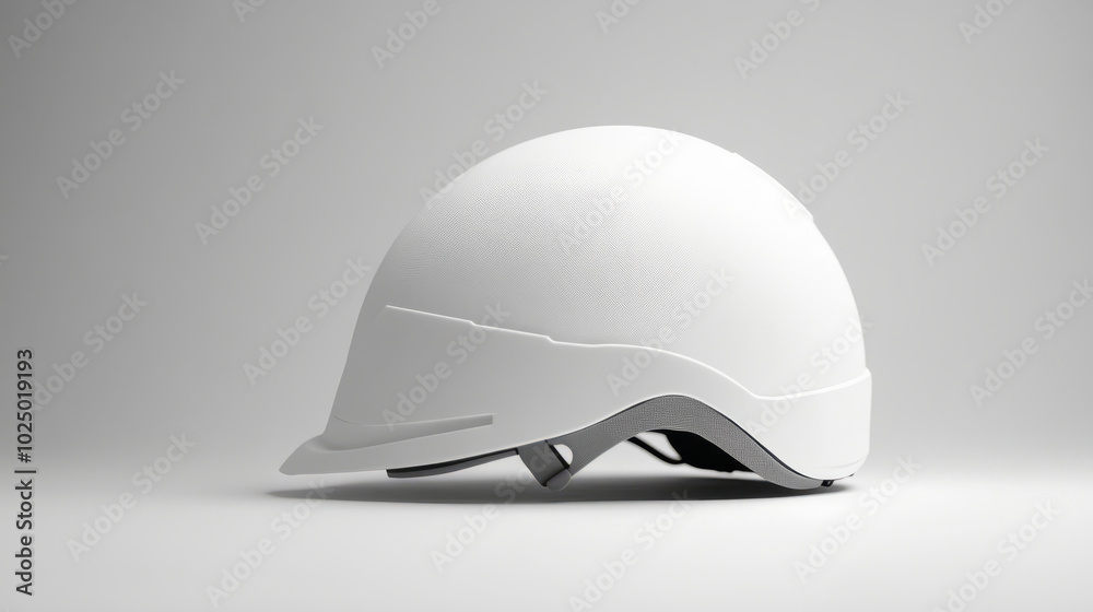 A close-up of a white helmet on a plain background, focusing on its texture and clean lines, conveying a sense of safety and simplicity in design A close-up of a white helmet on a plain background, focusing on its texture and clean lines, conveying a sense of safety and simplicity in design