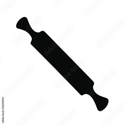 A black silhouette of a rolling pin 