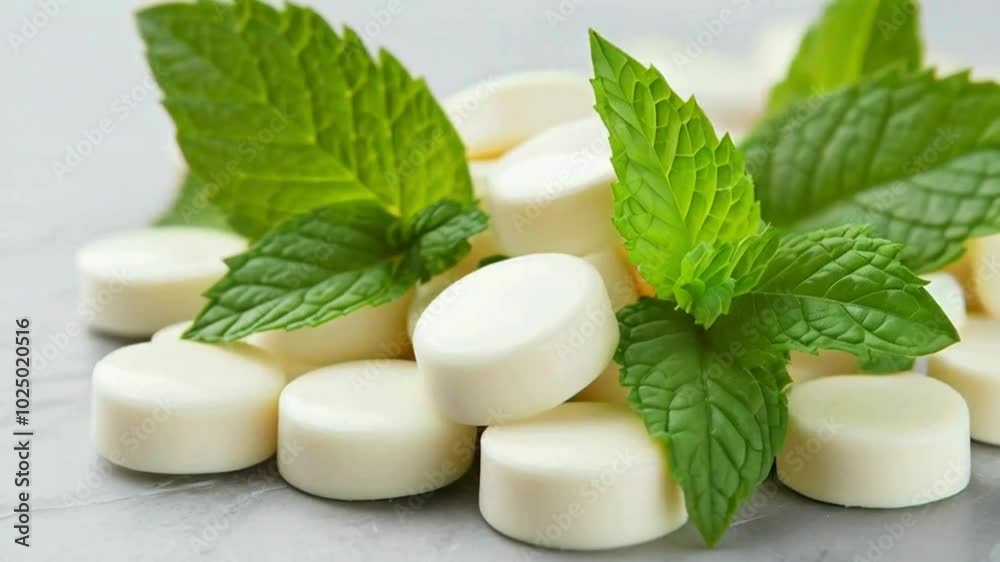 White candies with mint White candies with mint
