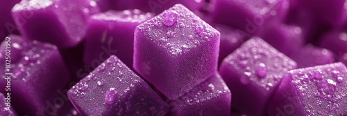 purple foam cubes, purple background, 