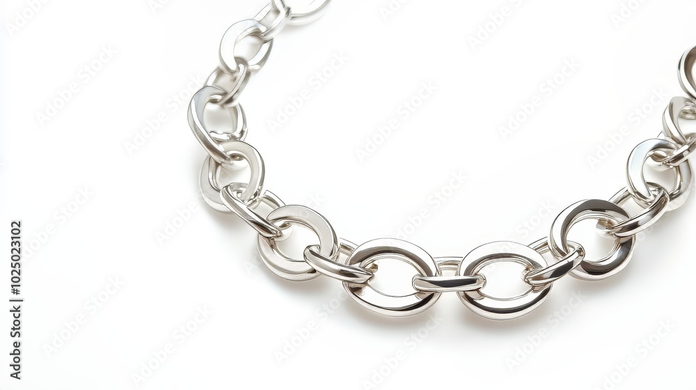 Silver necklace isolated on white background Silver necklace isolated on white background