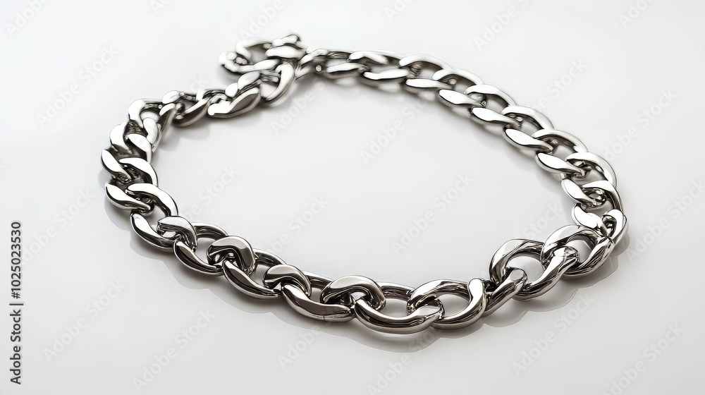 Silver necklace isolated on white background Silver necklace isolated on white background