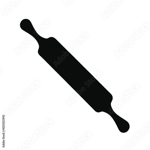 A black silhouette of a rolling pin 