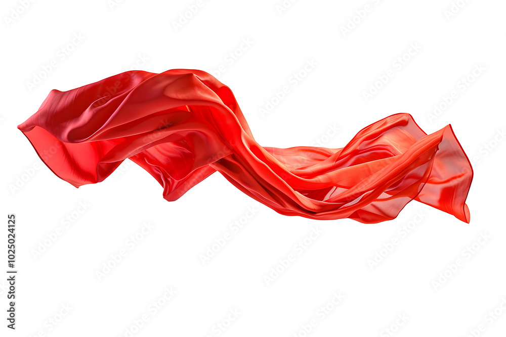 a piece of red color fabric flying in air isolated on a transparent background a piece of red color fabric flying in air isolated on a transparent background