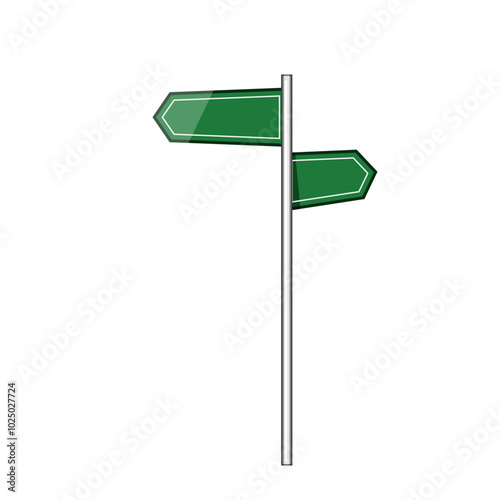 urban street sign green cartoon. al safety, visibility regulation, intersection pathway urban street sign green sign. isolated symbol vector illustration