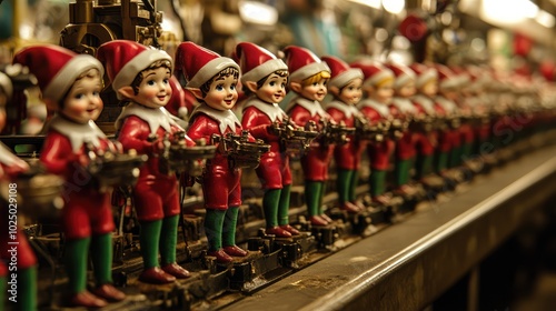 Wallpaper Mural Busy morning in the North Pole toy factory. AI generated illustration. Torontodigital.ca