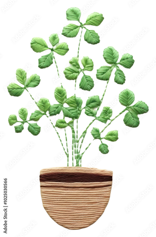 Fototapeta premium PNG Leave plant embroidery pattern leaf.
