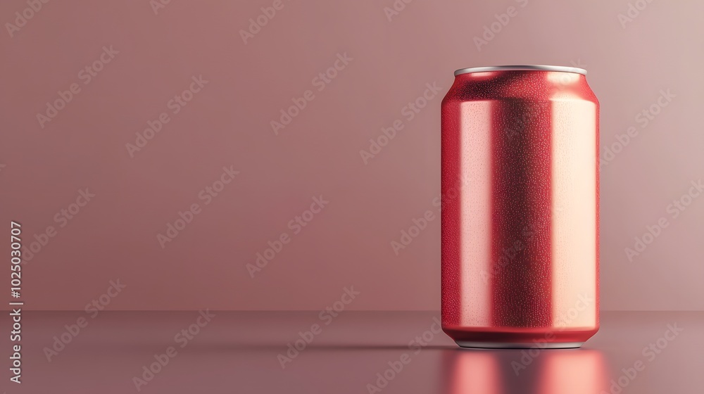1. A realistic 3D mockup of a soda can placed on a smooth surface, isolated against a soft grey background, highlighting its design and reflections 1. A realistic 3D mockup of a soda can placed on a smooth surface, isolated against a soft grey background, highlighting its design and reflections