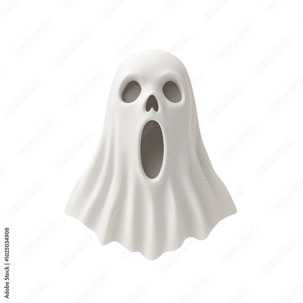 A cute white ghost with a surprised expression on a transparent background. A cute white ghost with a surprised expression on a transparent background.