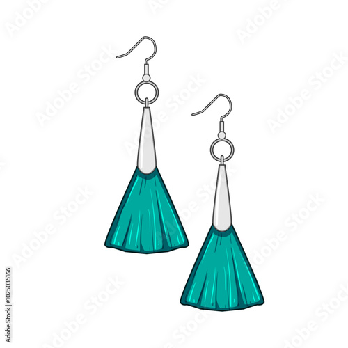 style tassel earrings cartoon. trend handmade, chic elegant, colorful statement style tassel earrings sign. isolated symbol vector illustration