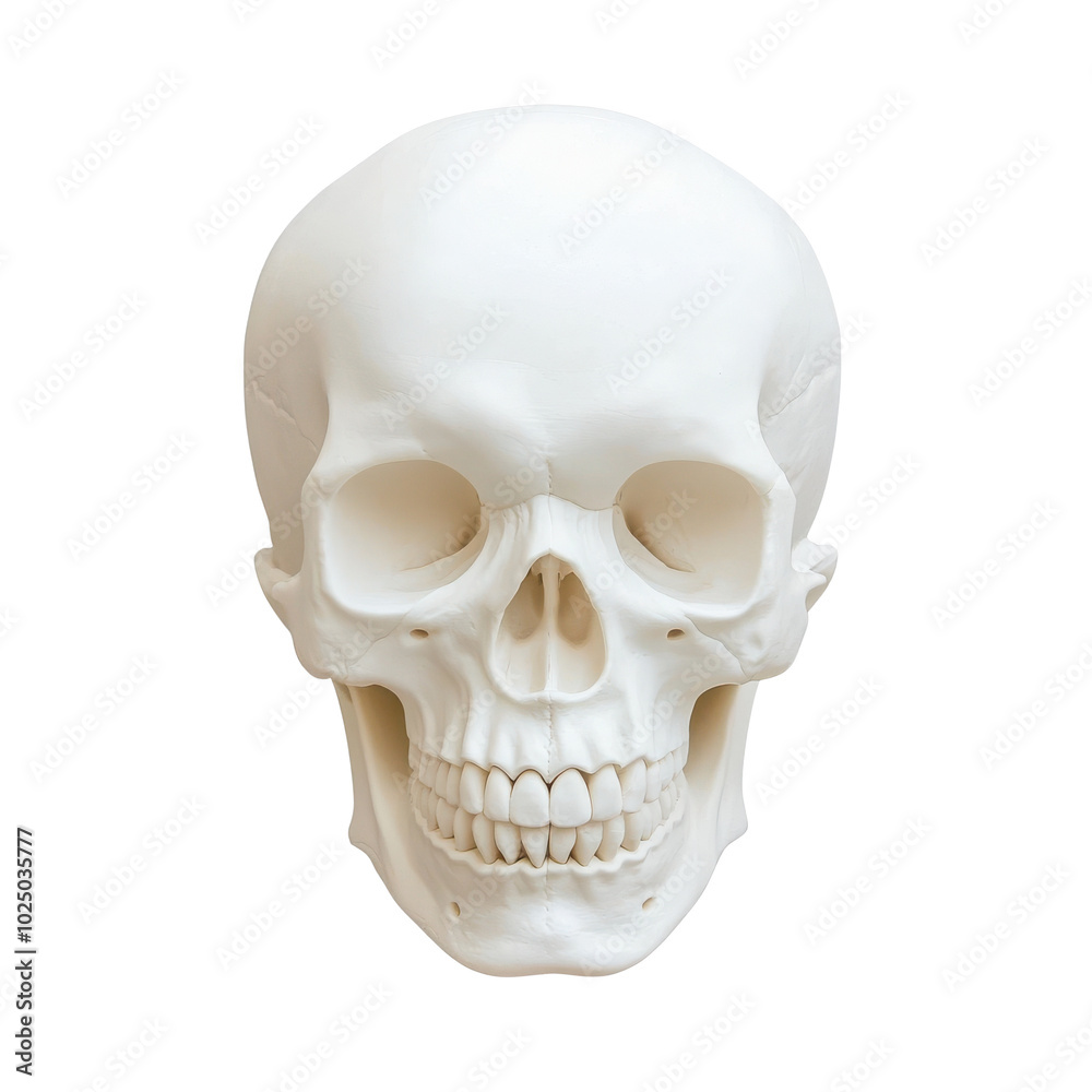 Obraz premium Human skull model, white isolate background.