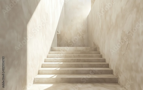 Perspective shot from the bottom of the staircase, capturing the ascent toward the upper floor. staircaseâ€™s architectural beauty. --ar 8:5 --v 6.1 Job ID: 55be944d-bab8-408d-9189-faebc491df0f