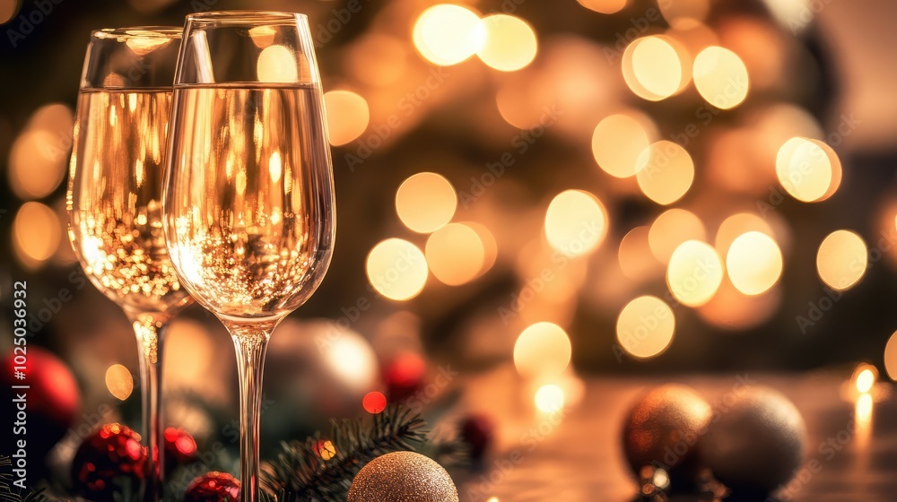 New Year's Celebration: Festive Attributes in Focus. AI generated illustration. New Year's Celebration: Festive Attributes in Focus. AI generated illustration.