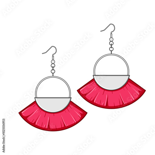 handmade tassel earrings cartoon. chic elegant, colorful statement, dangle fringe handmade tassel earrings sign. isolated symbol vector illustration