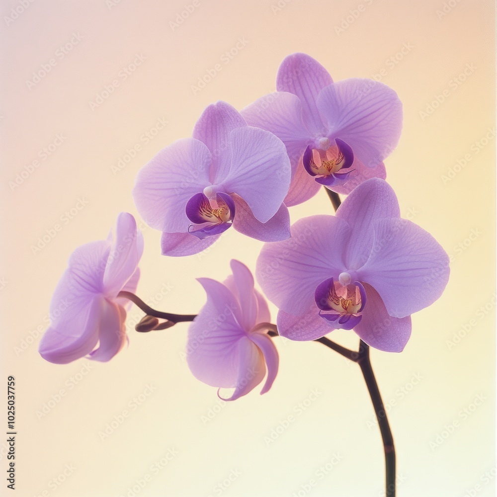 Obraz premium Purple Orchid in Full Bloom Delicate Beauty and Soft Light