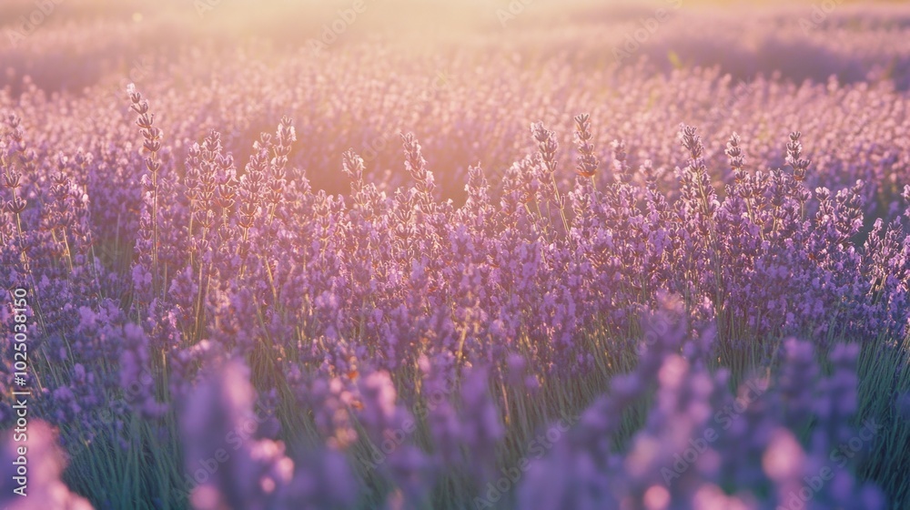 Obraz premium Lavender Dreams A Field of Purple Bliss on a Summer Day