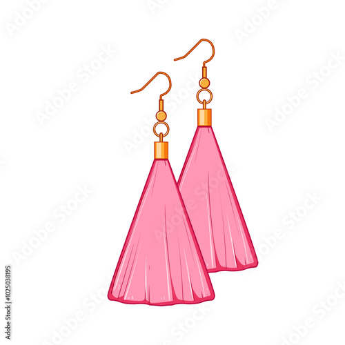elegant tassel earrings cartoon. colorful statement, dangle fringe, beaded s elegant tassel earrings sign. isolated symbol vector illustration