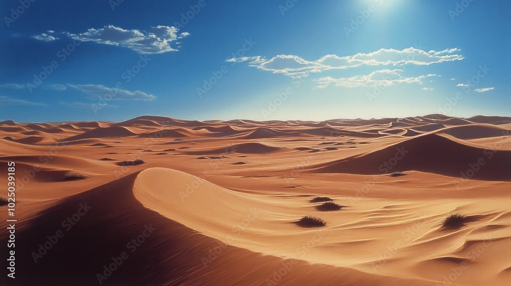 Serene Desert Dunes Under a Clear Blue Sky Serene Desert Dunes Under a Clear Blue Sky