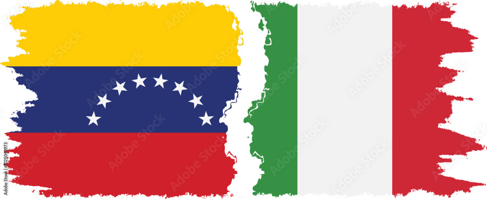 Italy and Venezuela grunge flags connection, vector Italy and Venezuela grunge flags connection, vector