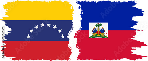 Free Download Haiti and Venezuela grunge flags connection, vector - GFXLoad