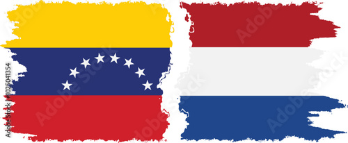 Netherlands and Venezuela grunge flags connection, vector Free Download Netherlands and Venezuela grunge flags connection, vector - GFXLoad