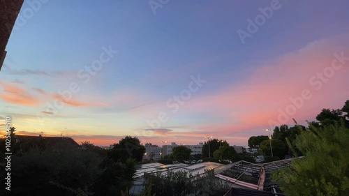 Sunrise Timelapse with Cloud Variations from Southern France