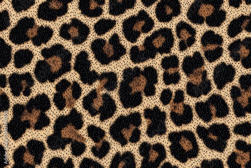 Animal print textile texture. Leopard fur background , isolated on white background,  , copy space for text, photo