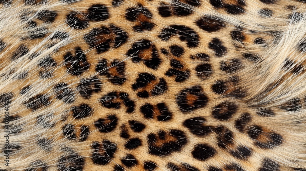 Beautiful leopard fur blowing on the wind, luxury abstract natural texture, close up macro shot of animal hair. , isolated on white background,  , copy space for text,