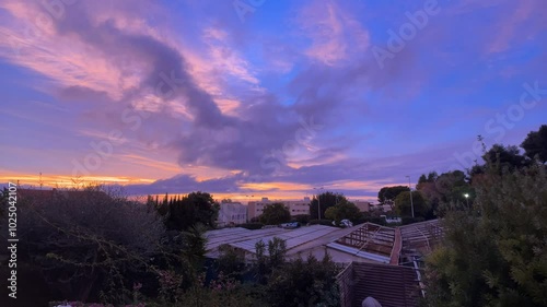 Sunrise Timelapse with Cloud Variations from Southern France