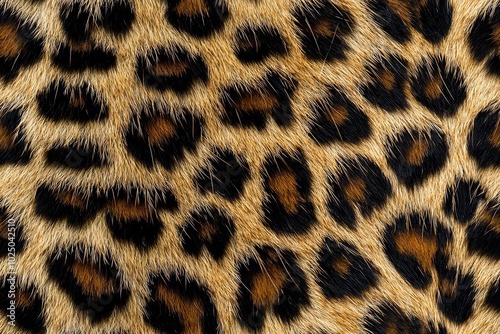 Leopard fur background (real fur) , isolated on white background, , copy space for text,