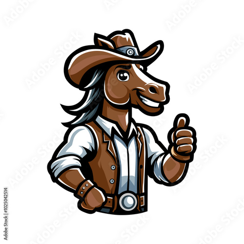 a cowboy with a cowboy hat giving a thumbs up.