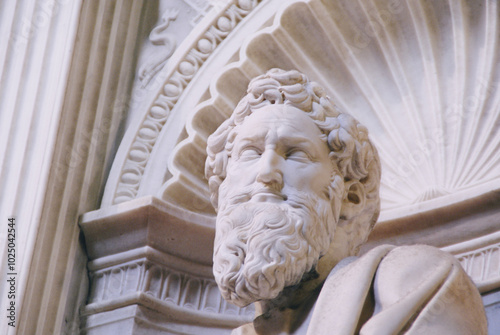 Marble statue detail from Siena's Cathedral. 