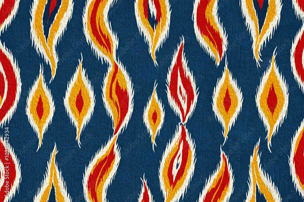 Oil painting . Abstract background in Ikat technique . Printable pattern for wall decorations. Oil painting . Abstract background in Ikat technique . Printable pattern for wall decorations.