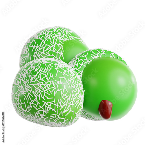 PNG 3D klepon icon isolated on a white background photo
