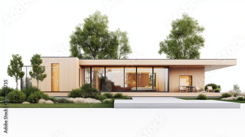 Modular home design, architectural blueprint overlay, sustainable building materials, construction showcase