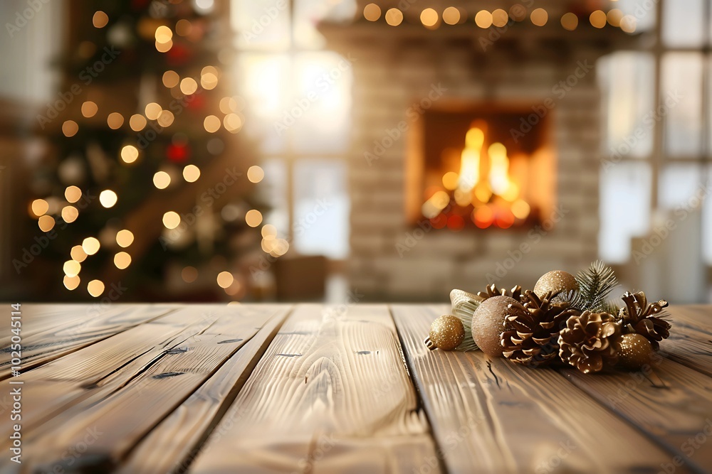 A cozy winter scene featuring a beautifully lit fireplace and a decorated Christmas tree. Warm ambiance created by soft glowing lights and festive decor. A cozy winter scene featuring a beautifully lit fireplace and a decorated Christmas tree. Warm ambiance created by soft glowing lights and festive decor.