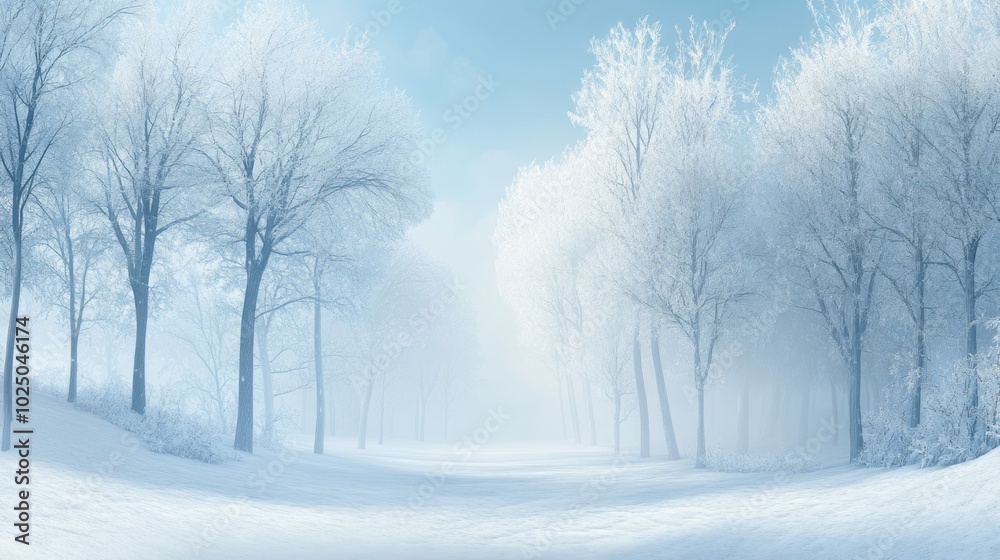 Enchanted Winter Wonderland SnowCovered Trees Serene Sky Enchanted Winter Wonderland SnowCovered Trees Serene Sky