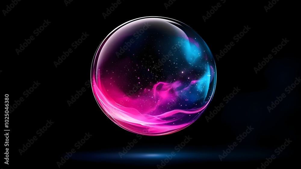 Cosmic Bubble with Galaxy - Mysterious Colors and Stars in an Infinite Universe Captivating Space Art for Astrophysics and Fantasy Themes Cosmic Bubble with Galaxy - Mysterious Colors and Stars in an Infinite Universe Captivating Space Art for Astrophysics and Fantasy Themes