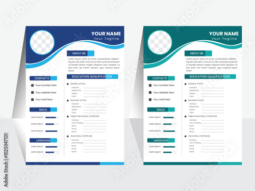 Clean Modern Resume, CV vector templet for Business Job Applications And Multi Purpose CV Design.